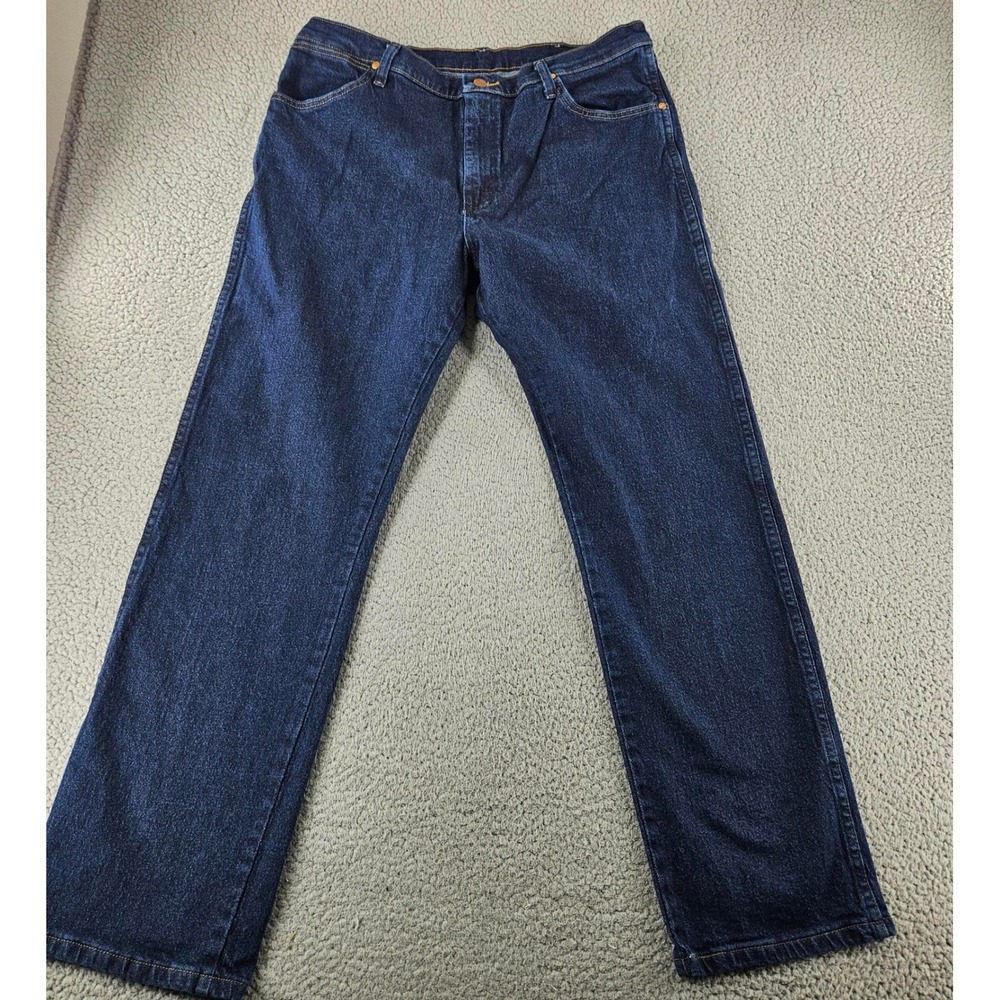Wrangler Jeans‎ Mens 38x32 Blue Cowboy Cut Straight Stretch Regular Fit Western